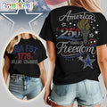 Dallas Cowboys NFL 250 Years Independence Day Rhinestone Dot Unisex 3D Shirt