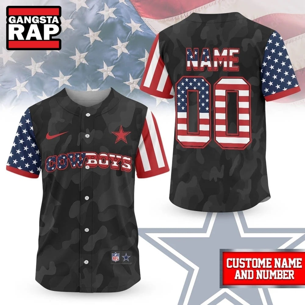 Dallas Cowboys NFL American Pride Custom Baseball Jersey Shirt