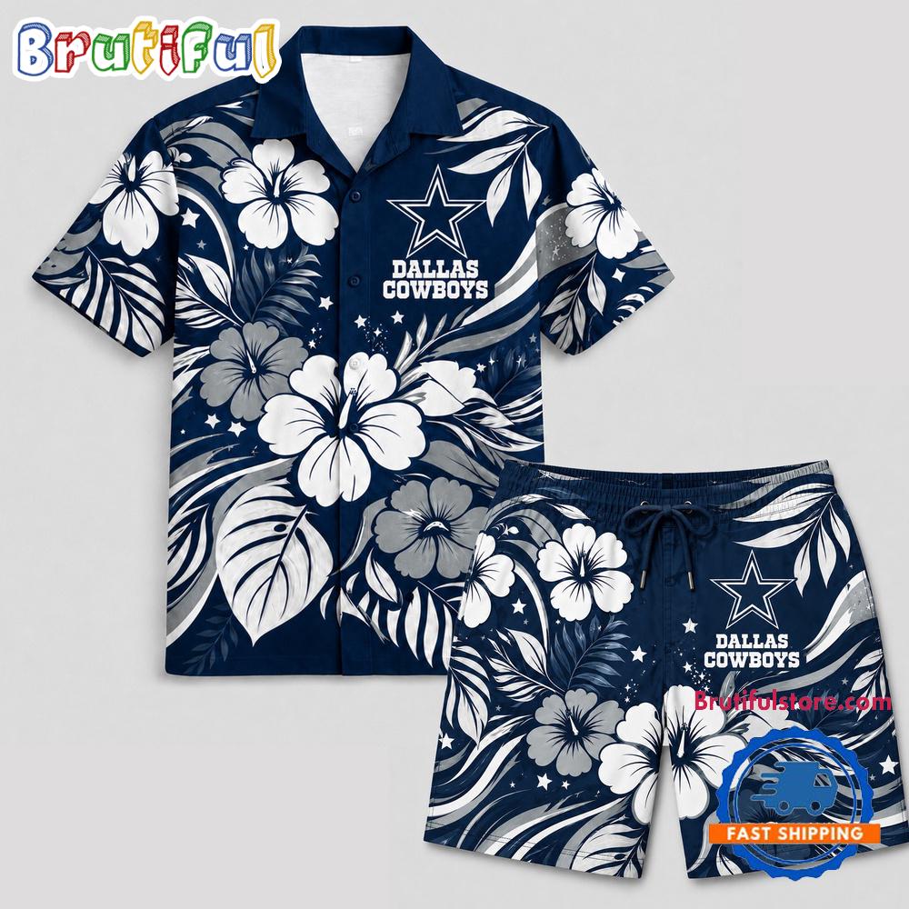 Dallas Cowboys NFL Floral Summer Hawaiian Set