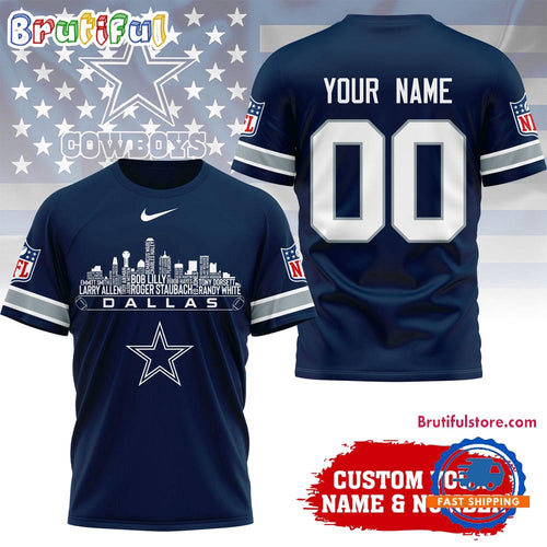 Dallas Cowboys NFL Game Day Skyline Names Limited Edition 3D Shirt