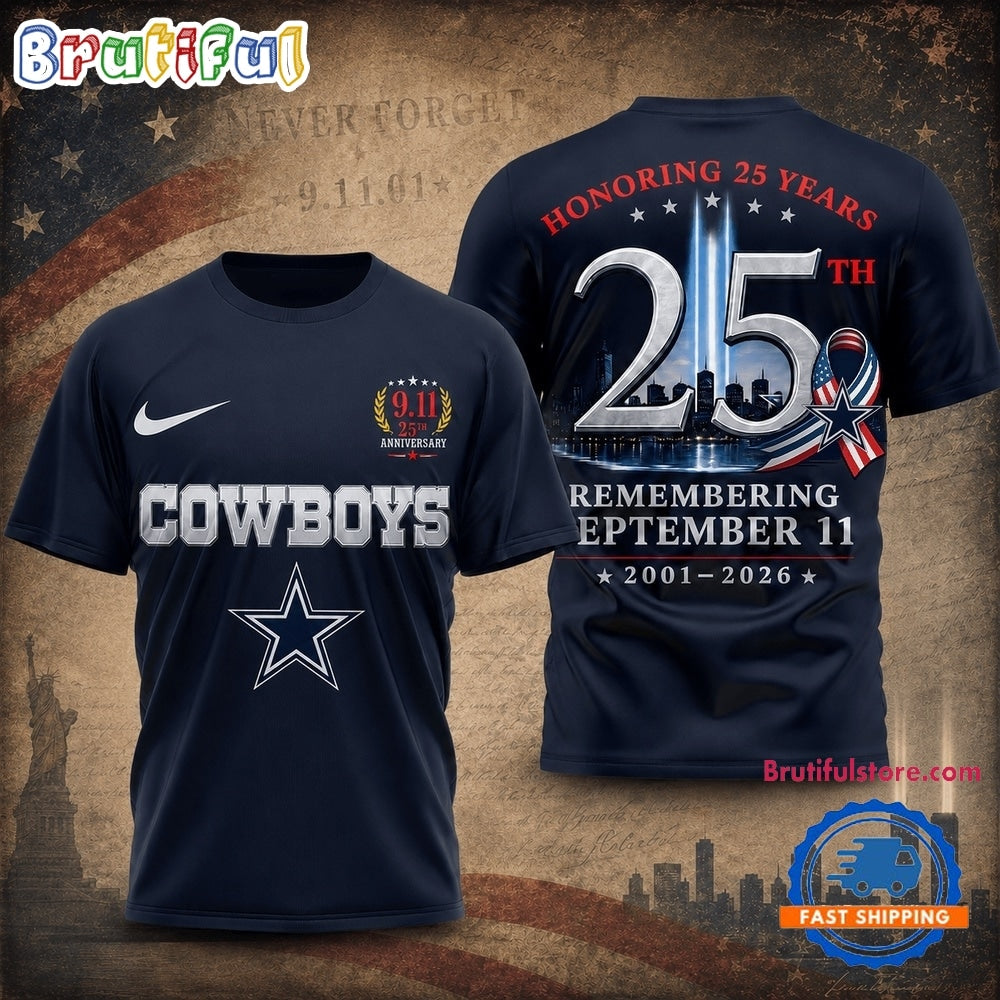 Dallas Cowboys NFL Honoring 25 Years Remembering September 11 T Shirt