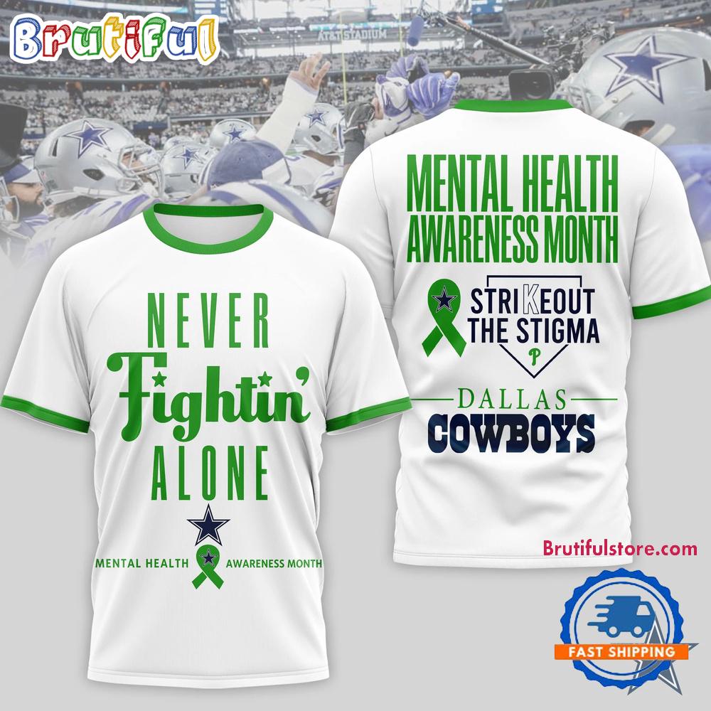 Dallas Cowboys NFL Mental Health Awareness Month 3D T Shirt