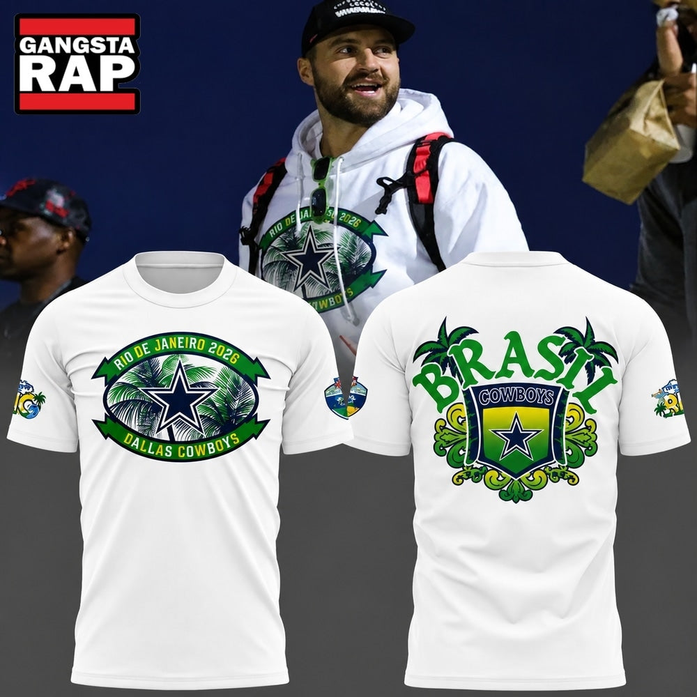 Dallas Cowboys NFL Rio de Janeiro Brazil Game 2026 White 3D Shirt