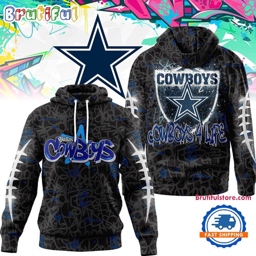 Dallas Cowboys NFL Special Graffiti My Team 4 Life All Over Print Hoodie Shirt