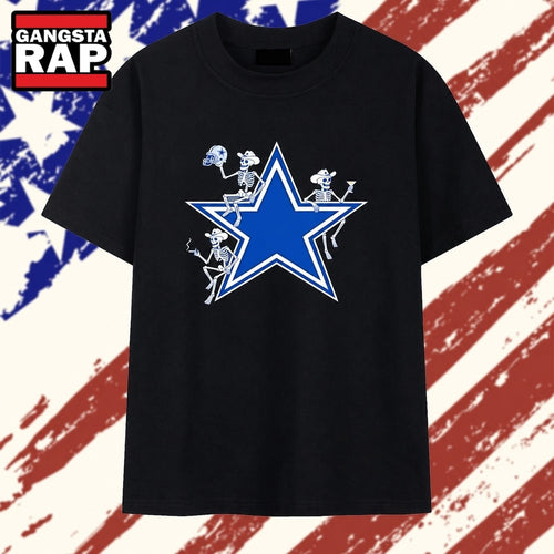 Dallas Cowboys Skeleton Party Star NFL Football T Shirt