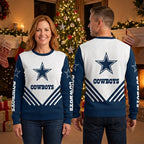 Dallas Cowboys Star Logo V Stripe Christmas Sweater