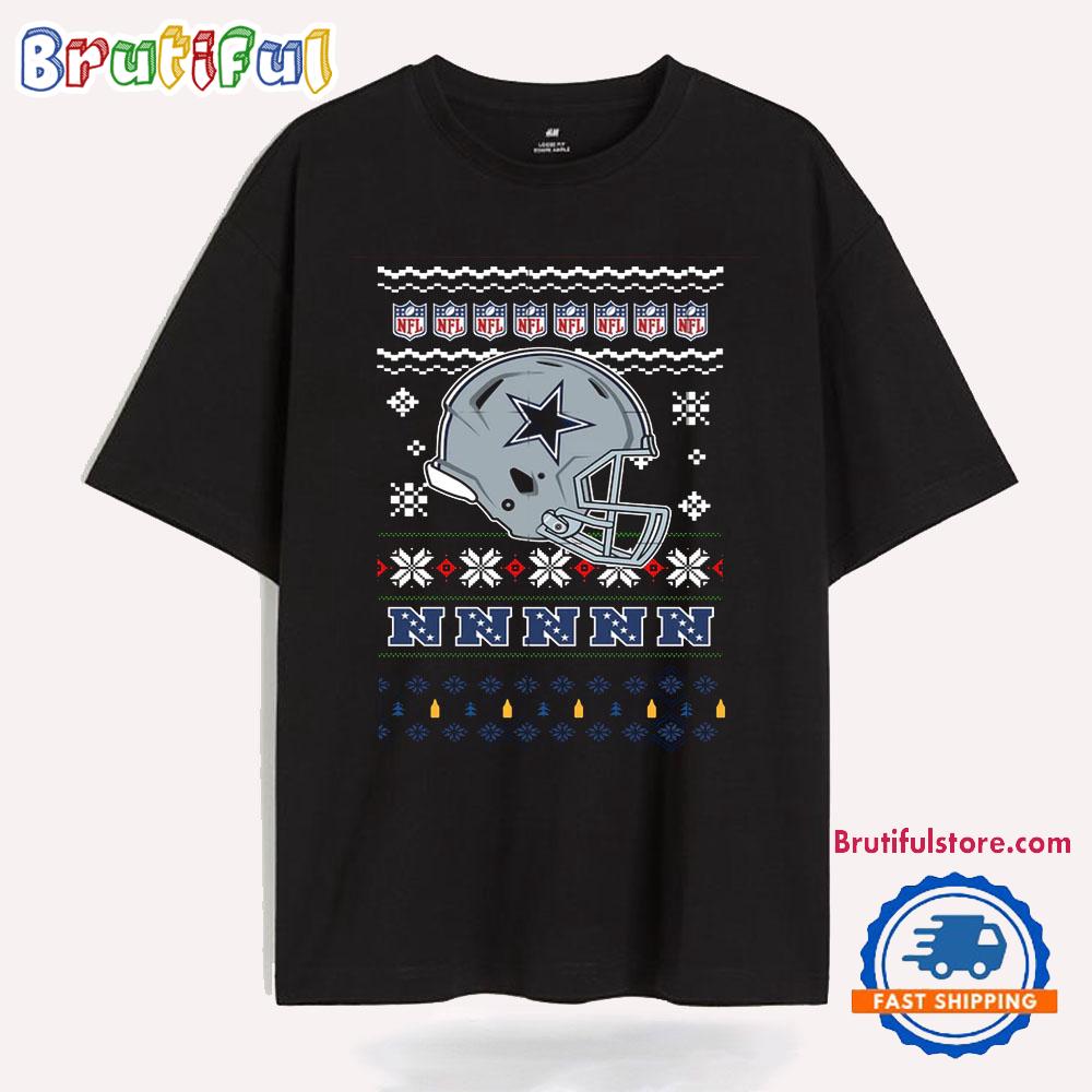 Dallas Cowboys Football Logo Team Helmet Merry Chritmas 2024 T Shirt