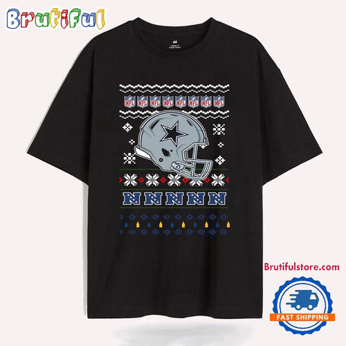 Dallas Cowboys Football Logo Team Helmet Merry Chritmas 2024 T Shirt
