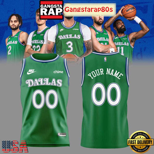 Dallas Mavericks Classic Green Uniform Custom Basketball Jersey