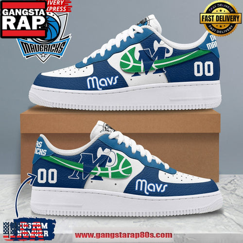 Dallas Mavericks Custom Number Air Force 1 Sneakers Shoes