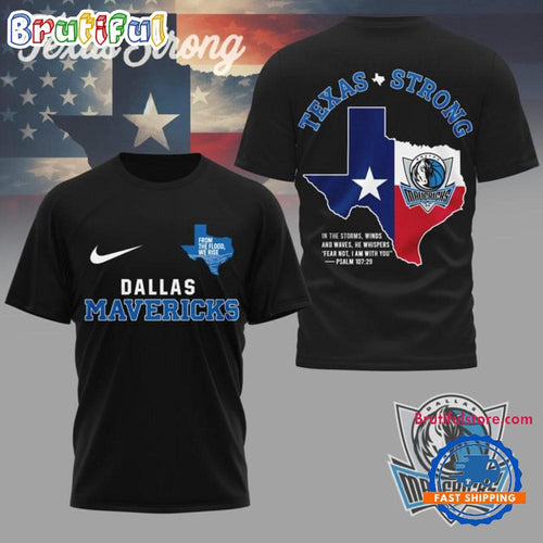 Dallas Mavericks Texas Strong 2025 Black 3D Shirt