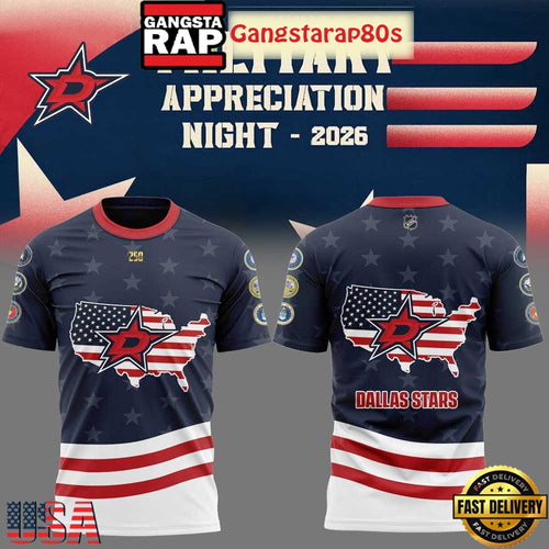Dallas Stars Military Appreciation 2026 3D T-Shirt