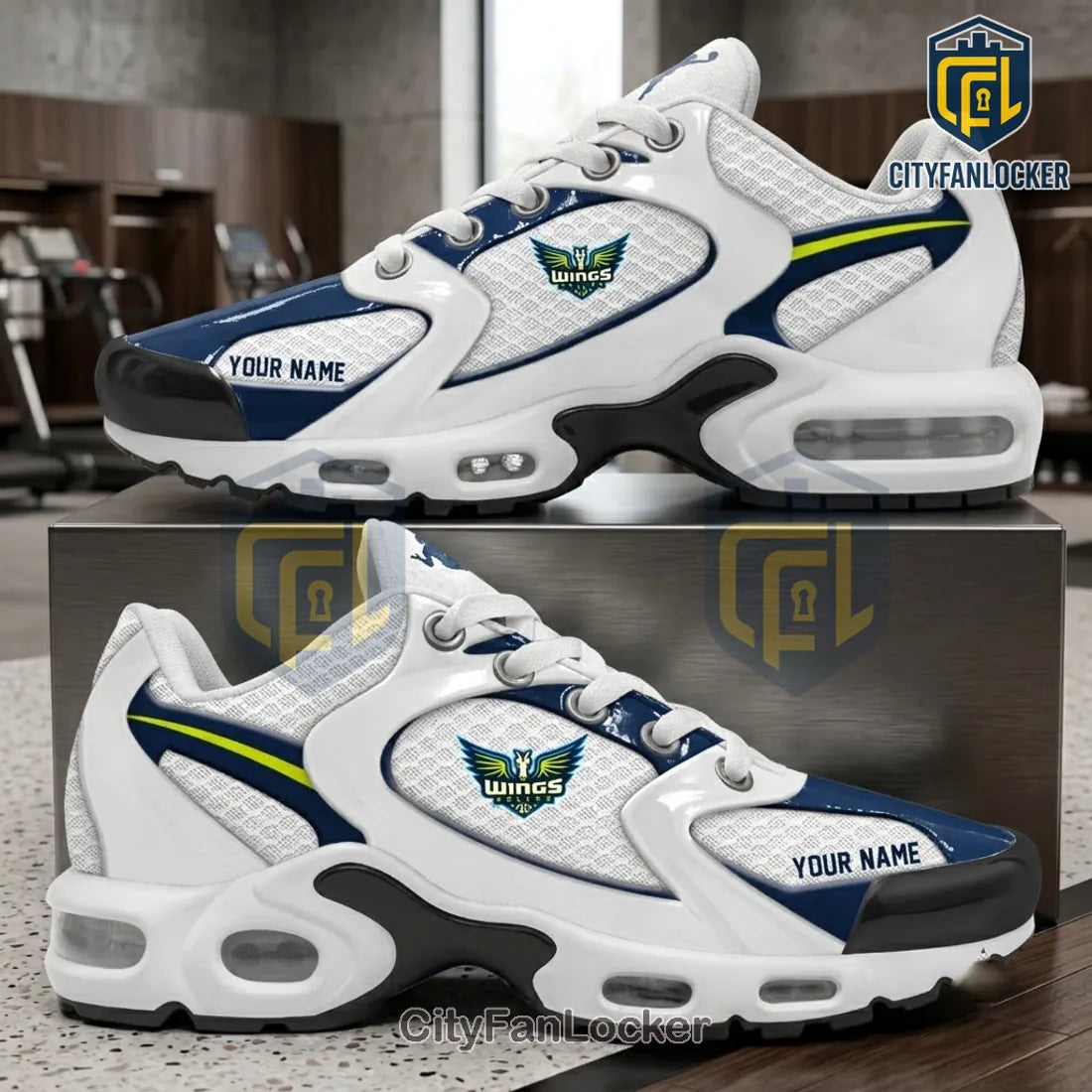 Dallas Wings Personalized White Air Max Plus Sneakers