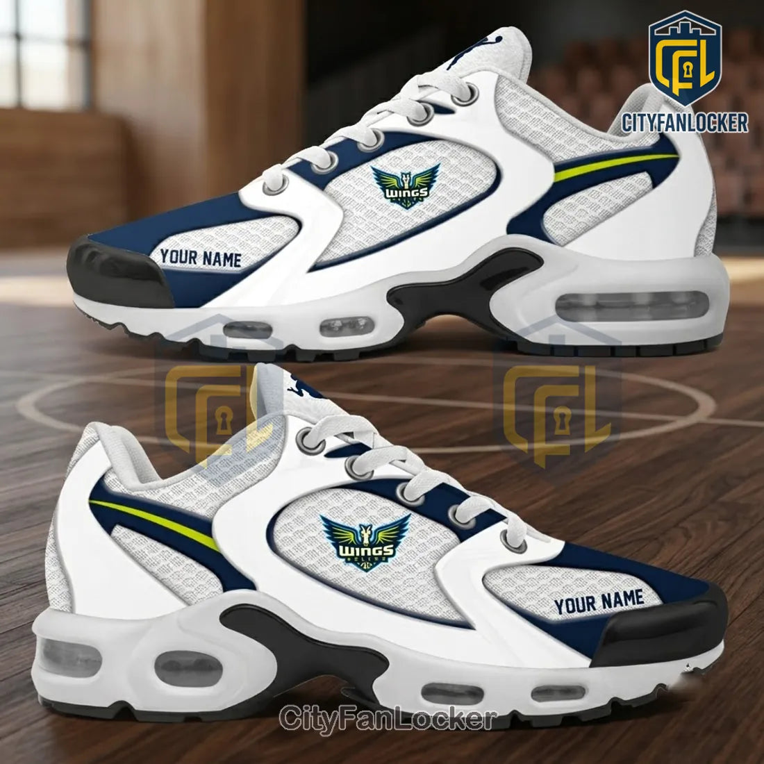 Dallas Wings Personalized White Air Max Plus Sneakers