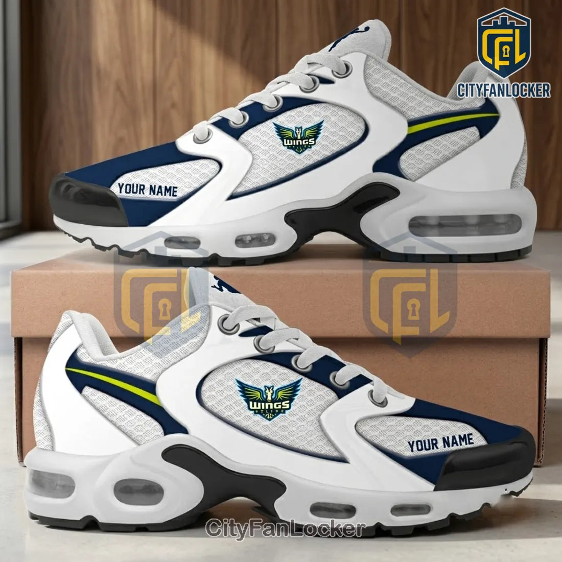 Dallas Wings Personalized White Air Max Plus Sneakers