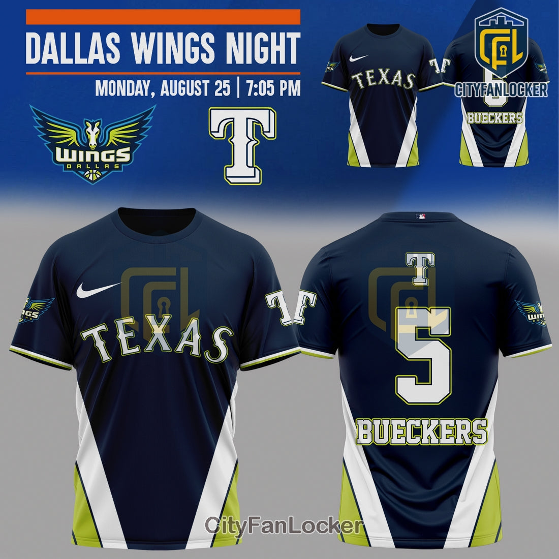 Dallas Wings Texas Rangers 2025 Personalized Pullover Hoodie