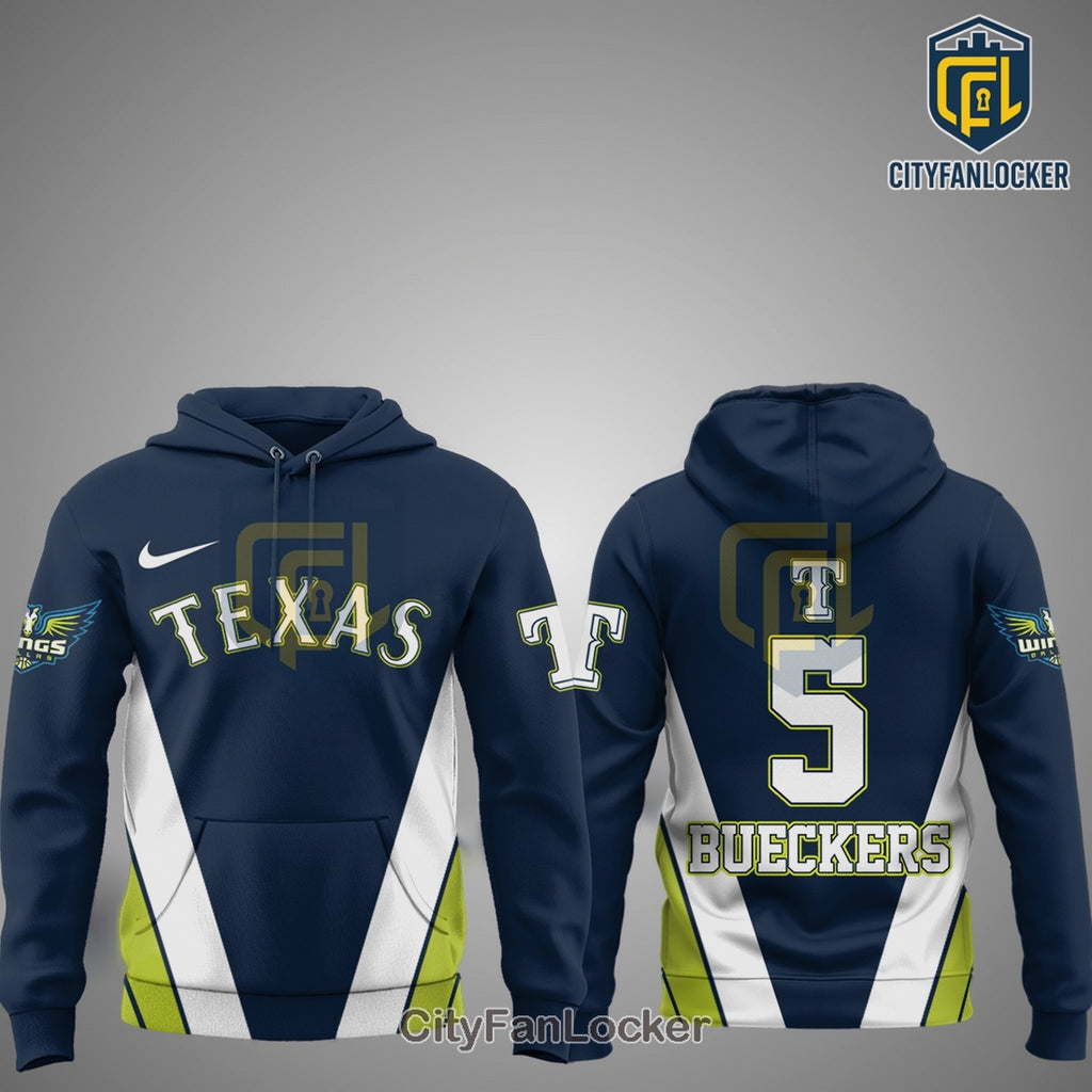 Dallas Wings Texas Rangers 2025 Personalized Pullover Hoodie