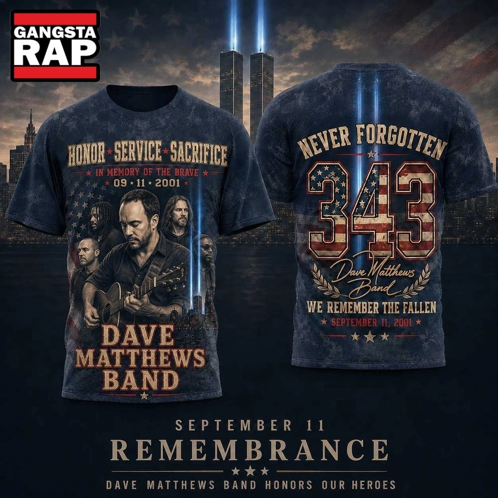 Dave Matthews Band September 11 343 Tribute Twin Towers Remembrance 3D Shirt
