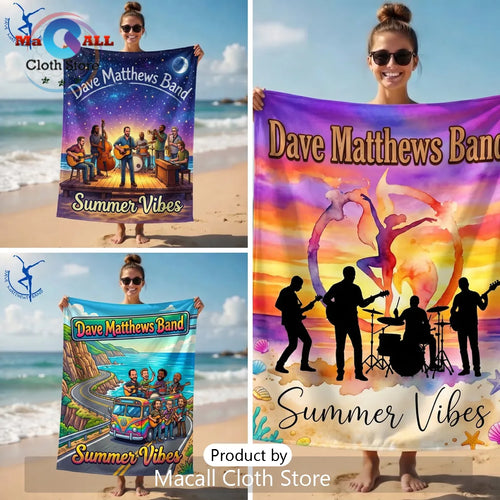 Dave Matthews Band Summer Vibes Sunset Music Concert Beach Towel