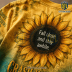 Dave Matthews Band Sunflower Tie Dye V-Neck T-Shirt