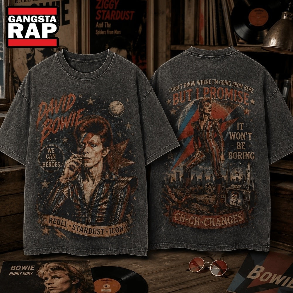 David Bowie, We Can Be Heroes, Rebel Stardust Icon 3D Shirt Hoodie T-Shirt
