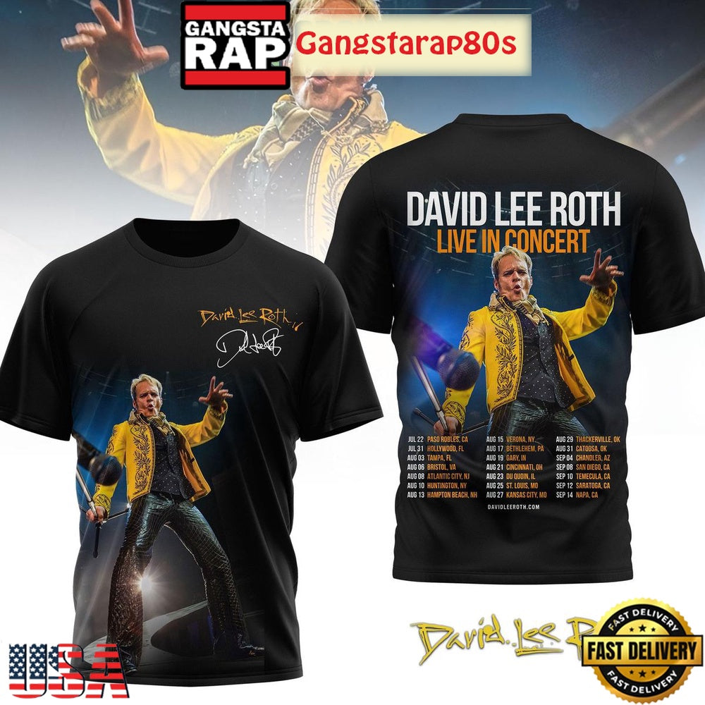 David Lee Roth Live In Concert 2025 Unisex Hoodie T-Shirt