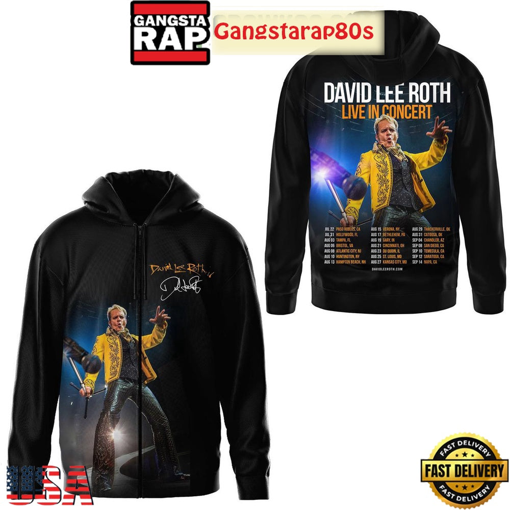 David Lee Roth Live In Concert 2025 Unisex Hoodie T-Shirt