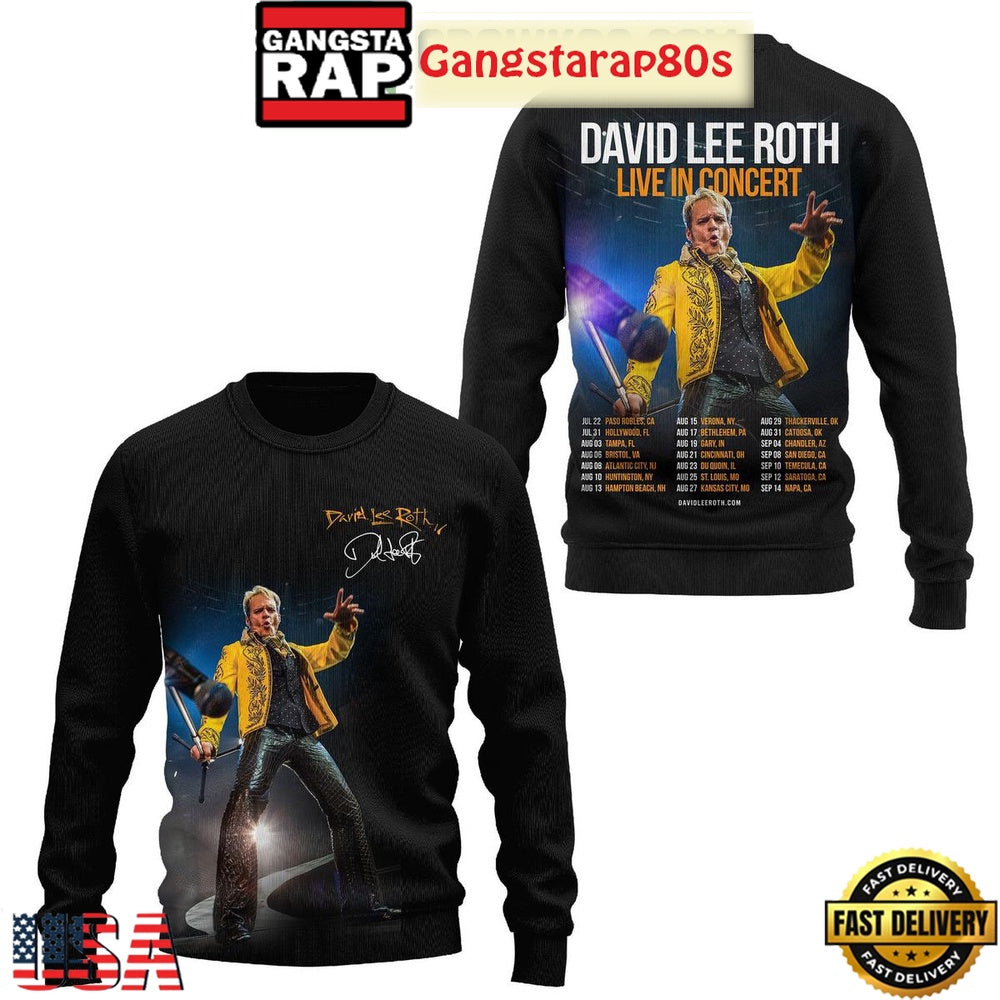 David Lee Roth Live In Concert 2025 Unisex Hoodie T-Shirt