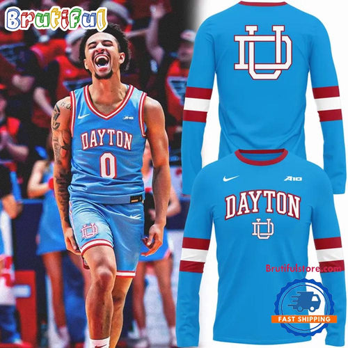 Dayton Flyers Basketball Chapel Blue Uniform 2026 Limited Edition Long Sleeve Shirt