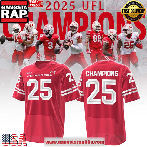 DC Defenders 2025 United Football League Champions Edition Red Jersey