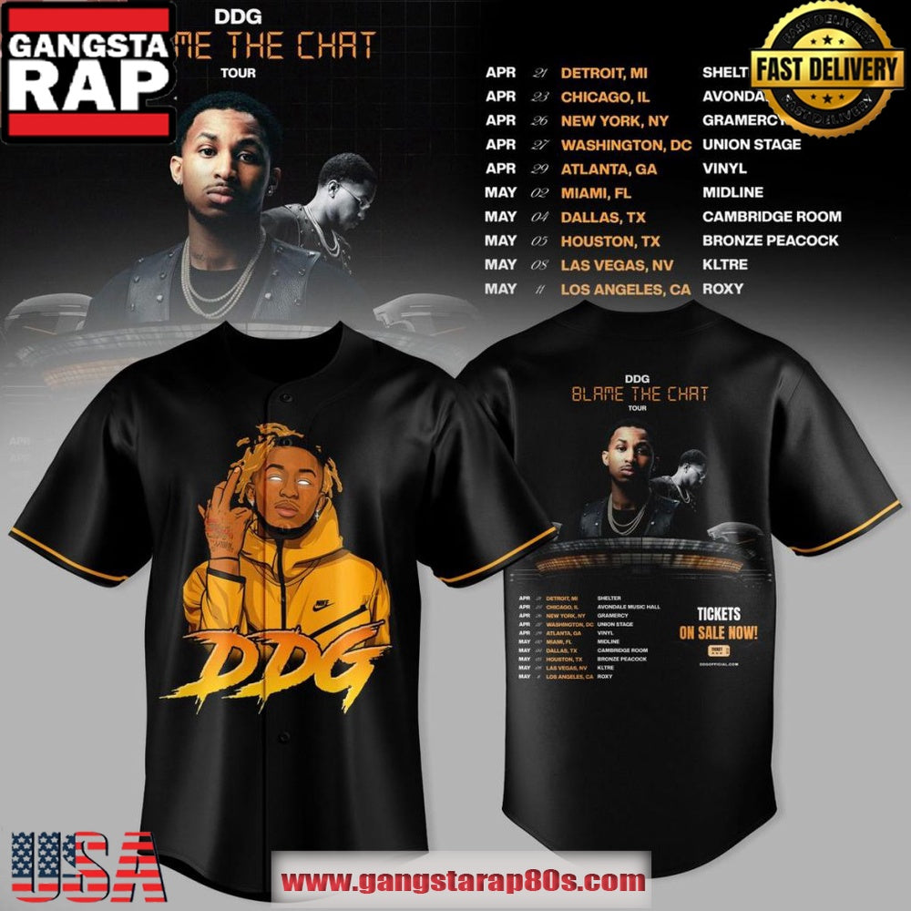 DDG Blame the Chat Tour 2026 Baseball Jersey Shirt