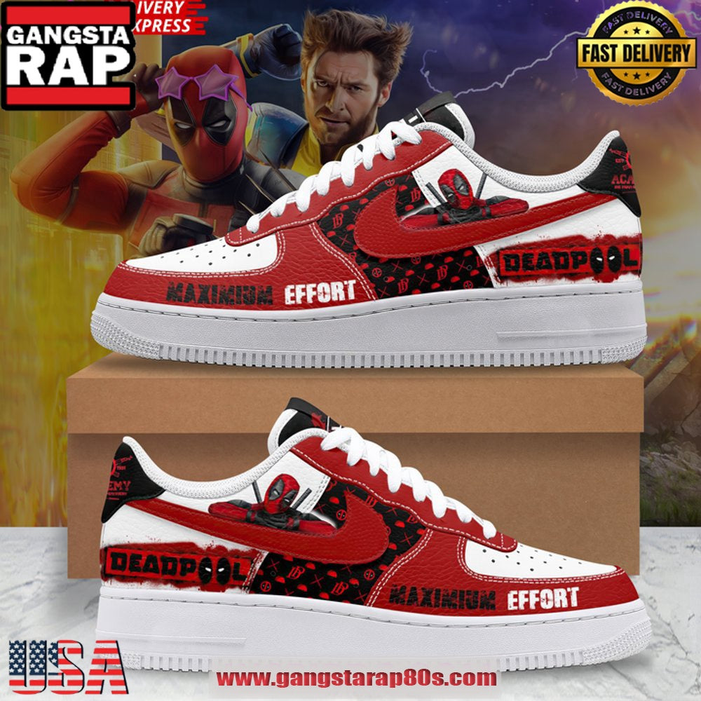 Deadpool & Wolverine Maximum Effort Limited Edition Air Force 1 Sneakers Shoes