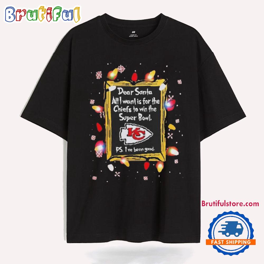 Dear Santa Kansas City Chiefs Christmas Lights T Shirt