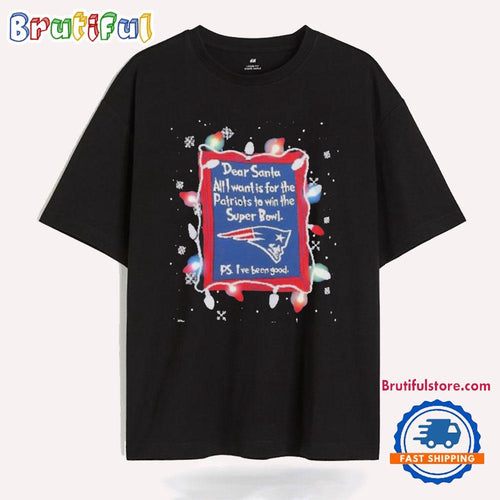 Dear Santa New England Patriots Christmas Lights T Shirt