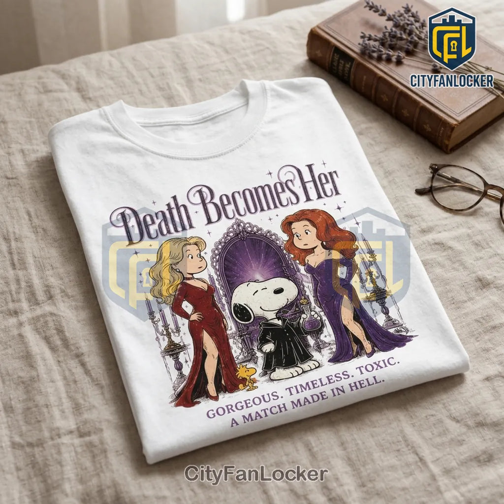 Death Becomes Her x Snoopy Halloween White T-Shirt