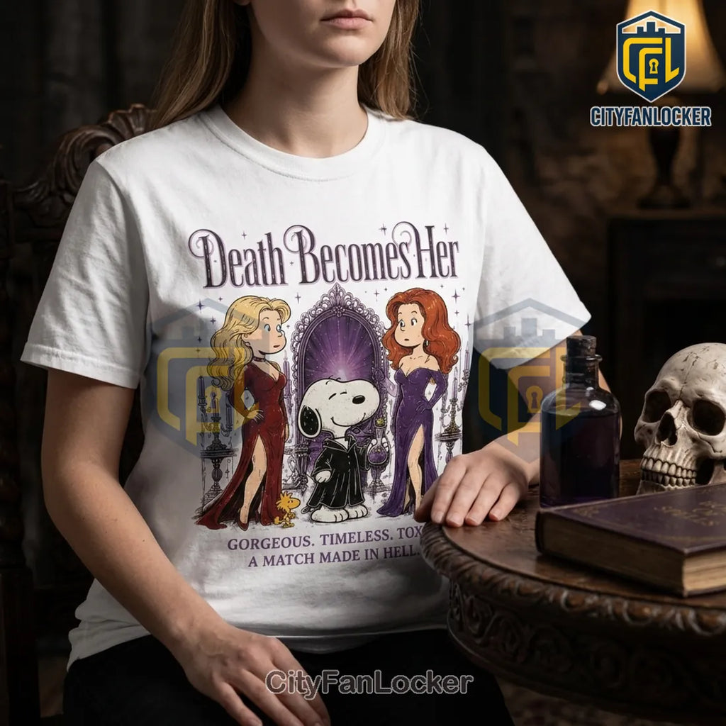 Death Becomes Her x Snoopy Halloween White T-Shirt