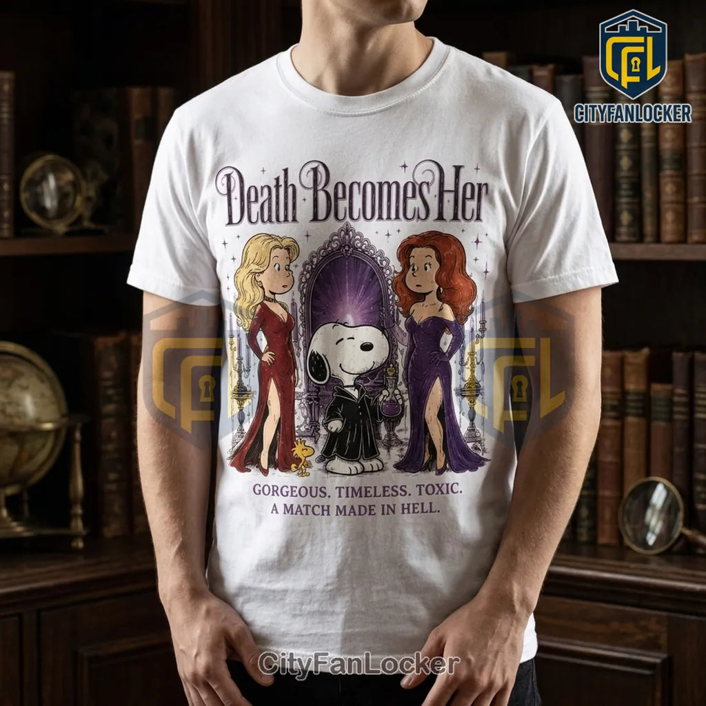 Death Becomes Her x Snoopy Halloween White T-Shirt