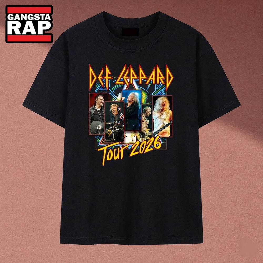 Def Leppard Live Tour 2026 Rock Band Graphic T Shirt, Music 2D Shirt