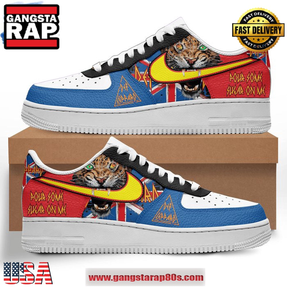 Def Leppard Pour Some Sugar on Me Air Force 1 Running Sneakers Shoes