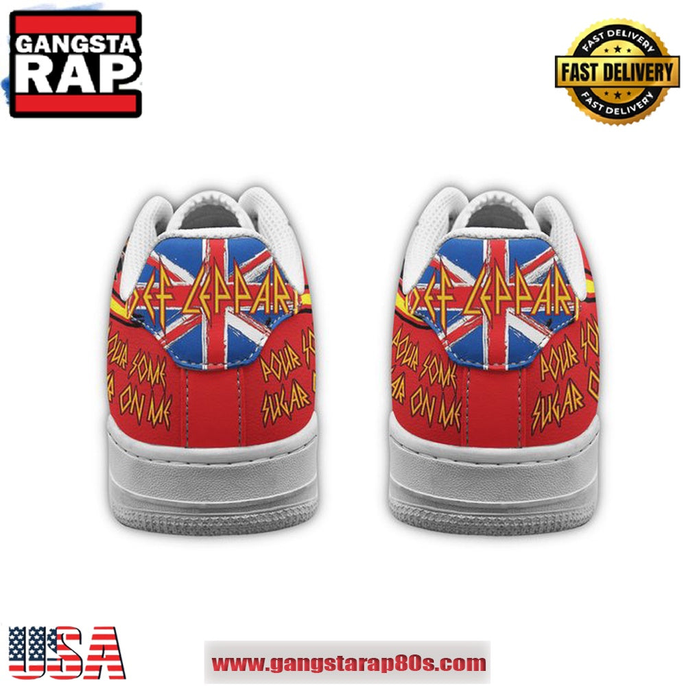 Def Leppard Pour Some Sugar on Me Air Force 1 Running Sneakers Shoes