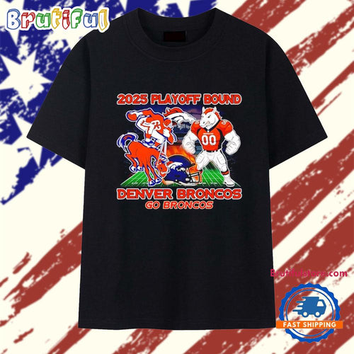Denver Broncos 2025 Playoff Bound mascot T Shirt
