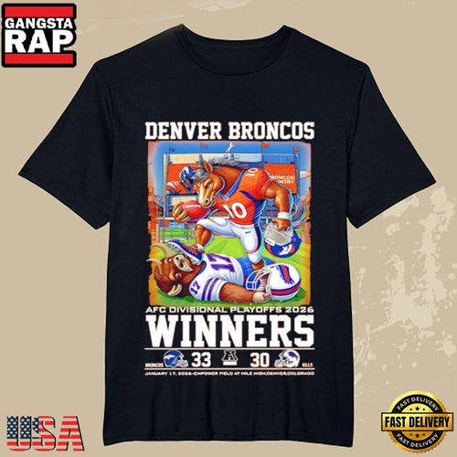 Denver Broncos 2026 AFC Division Champions Mascot Shirt Winners 33-30 T-Shirt