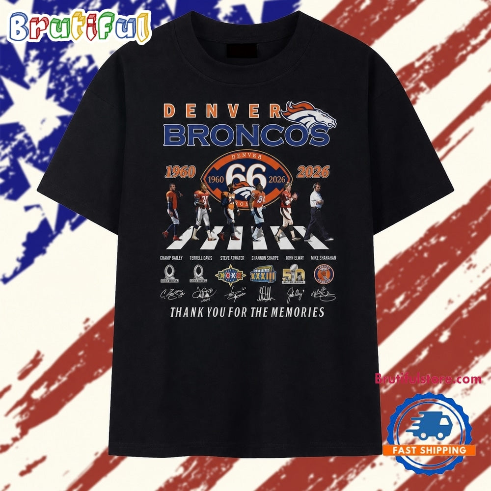 Denver Broncos 66th Anniversary 1960 2026 Legends Signatures T Shirt