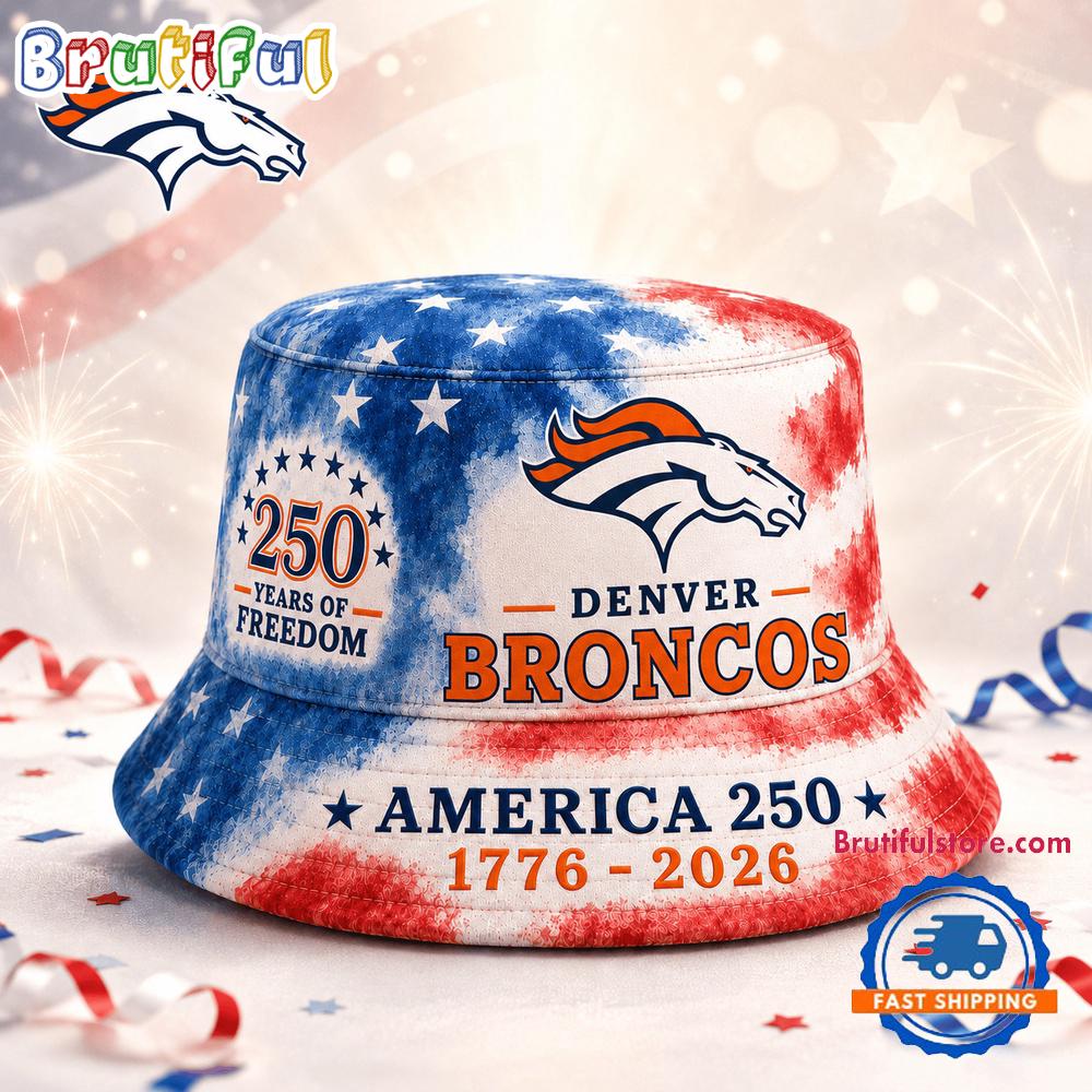 Denver Broncos NFL Ameica 250 Years Of Freedom Bucket Hat