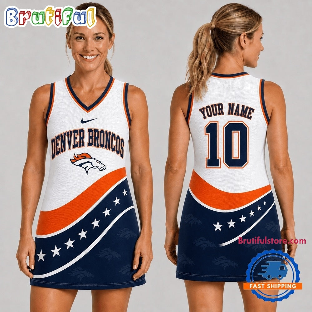 Denver Broncos NFL Bold Team Pride Women Basketball Jersey Dress