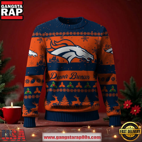 Denver Broncos NFL Holiday Spirit Ugly Christmas Sweater