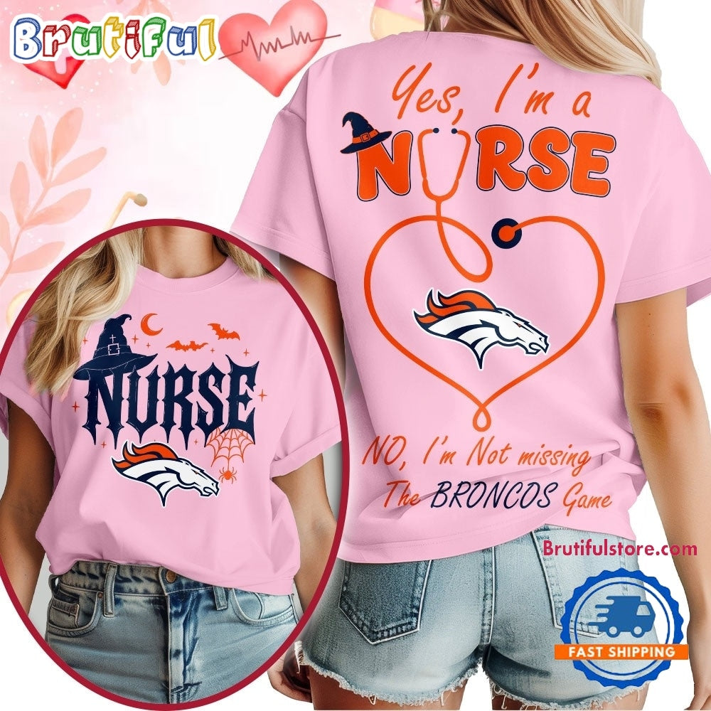 Denver Broncos NFL Night Shift Never Misses Game Day Halloween Nurse Unisex 3D Shirt
