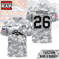 Denver Broncos NFL Salute to Service Custom Name & Number Camo 3D Shirt, Football New Design Shirt