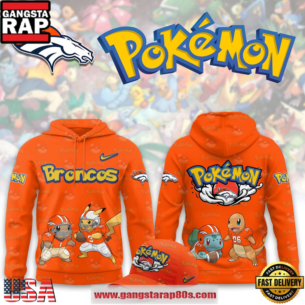 Denver Broncos NFL x Pokemon Unique Sports Design Hoodie Shirt