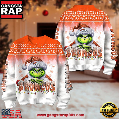 Denver Broncos NFL x The Grinch 2025 Edition Ugly Christmas Sweater
